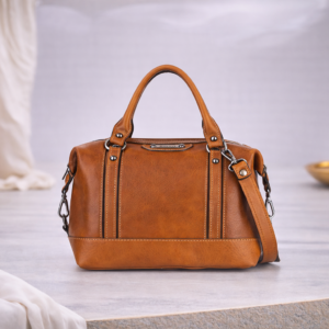 Mala em pele média de mão com duas alças