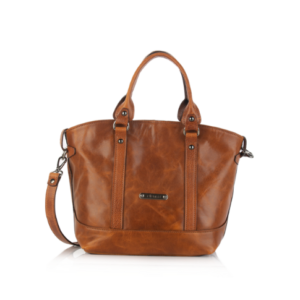 Mala em pele média de duas alças de mão