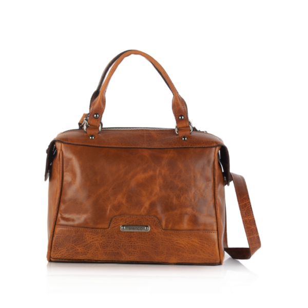 Mala em pele média de duas alças de mão