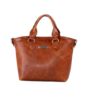 Mala em pele pequena de mão de duas alças