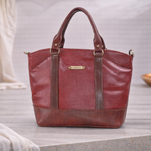 Mala em pele média de duas alças de mão