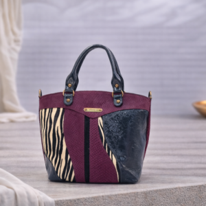 Mala em pele média de duas alças de mão roxa