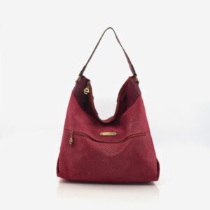 Mala em pele grande de uma alça de ombro bordeaux