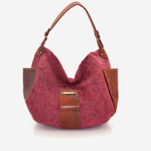 Mala em pele média de uma alça de ombro bordeaux