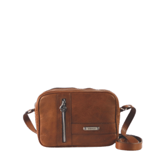 Mala média com alça a tiracolo camel