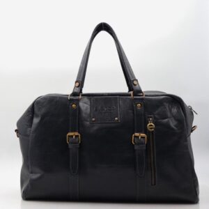 Saco de viagem em pele preta