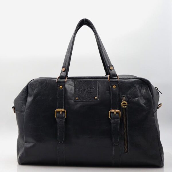 Saco de viagem em pele preta