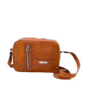 Mala média com alça a tiracolo camel