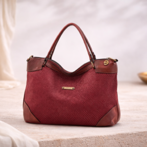 Mala em camurça média de duas alças de mão