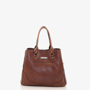 Mala em pele média de duas alças de mão