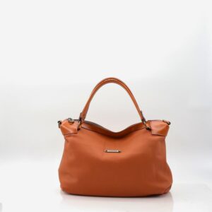 Mala em pele camel de duas alças de mão