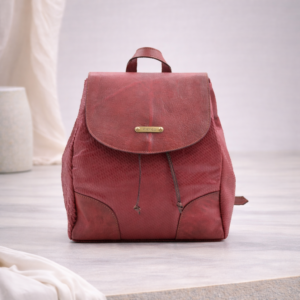 Mochila em pele média Bordeaux