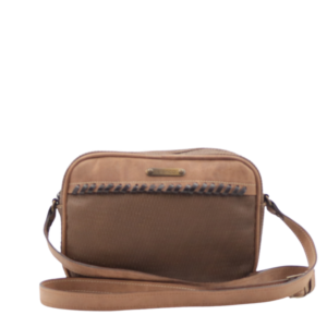 Mala em pele pequena a tiracolo Taupe