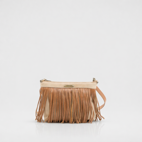 Mala pequena a tiracolo bege