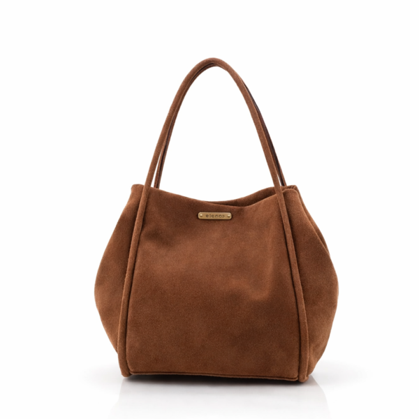 Mala em camurça grande castanha