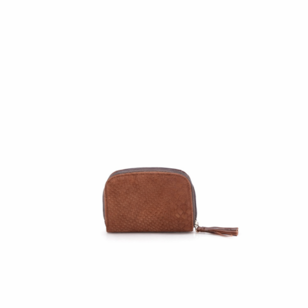 Carteira em camurça camel