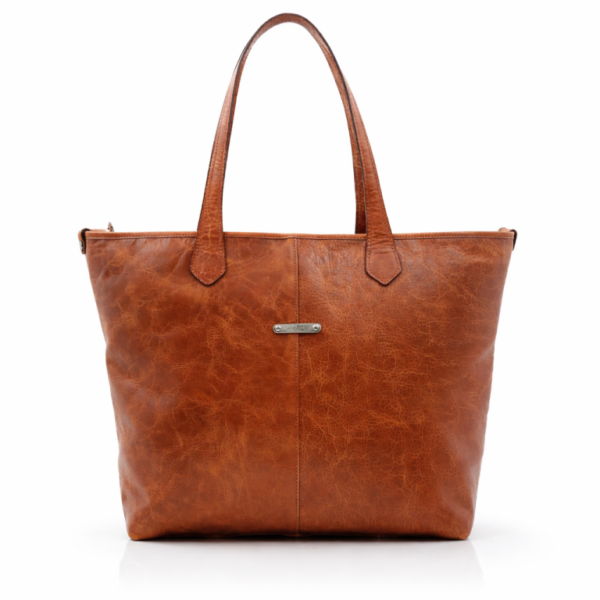 Mala grande em pele camel