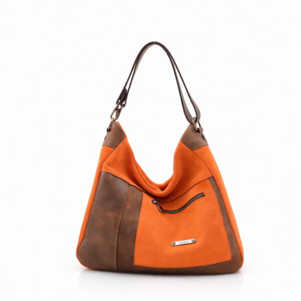 Mala em camurça de uma alça biposicional