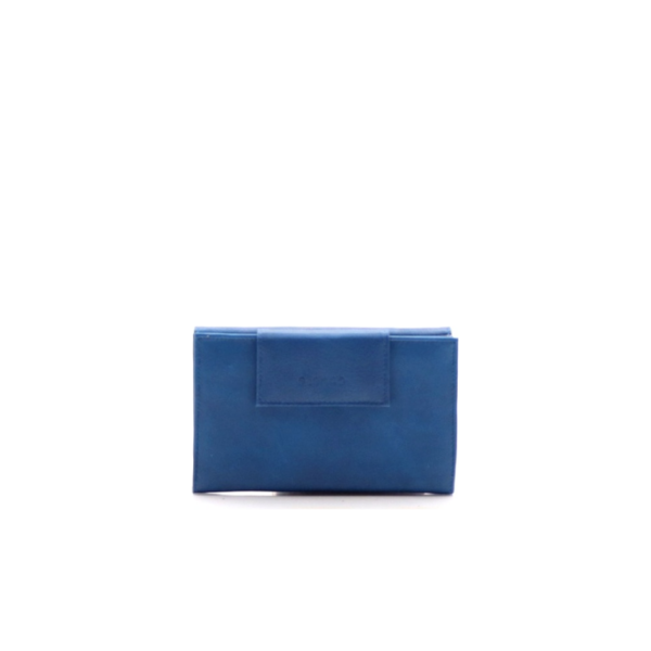 Carteira em pele azul